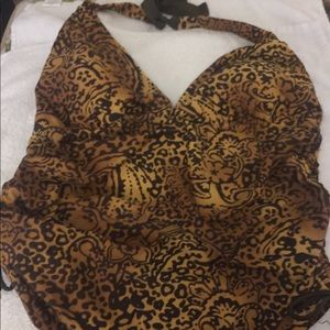 Ladies swim suit top size XL gently worn brown